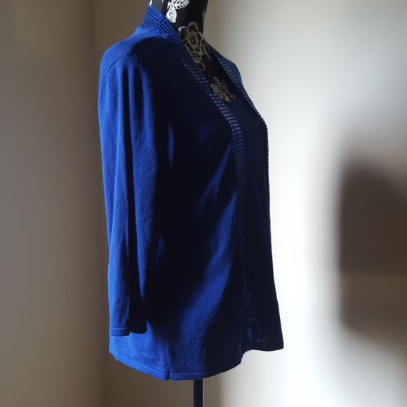 Kim Rogers 💙Royal Blue Cardigan Trimmed-Sequins - Picture 3 of 6